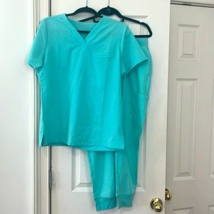 COPY - Mandala scrubs set Teal blue NWT, small pant and medium top